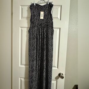 Women's Black and White Polka Dot strapless dress